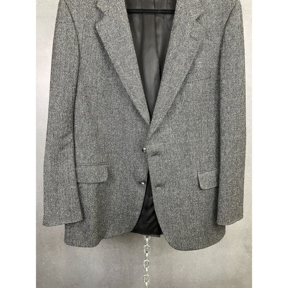Vintage Burberrys Blazer Mens 00 Grey Tweed 100% Pure Wool - Picture 7 of 15